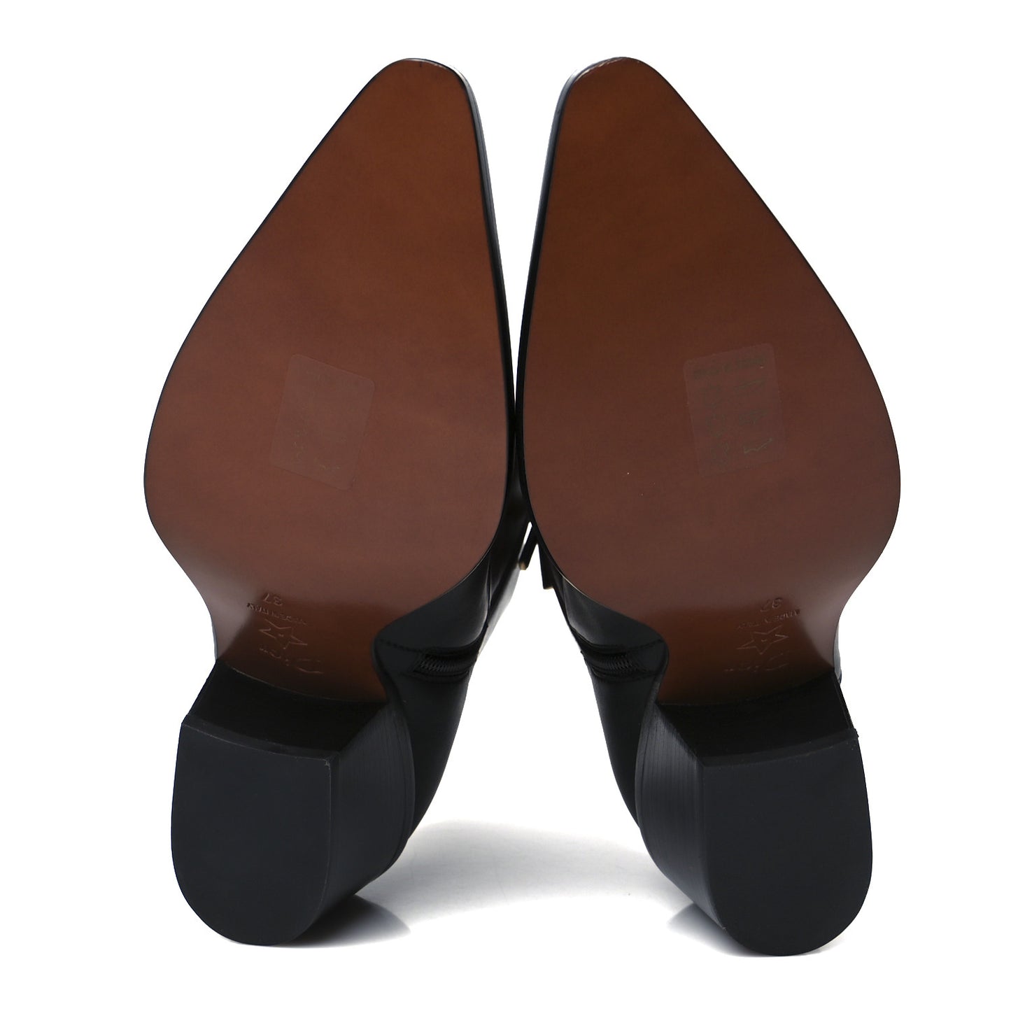 Shaded Calfskin Ombre L.A. Ankle Boots 37 Black Rouge
