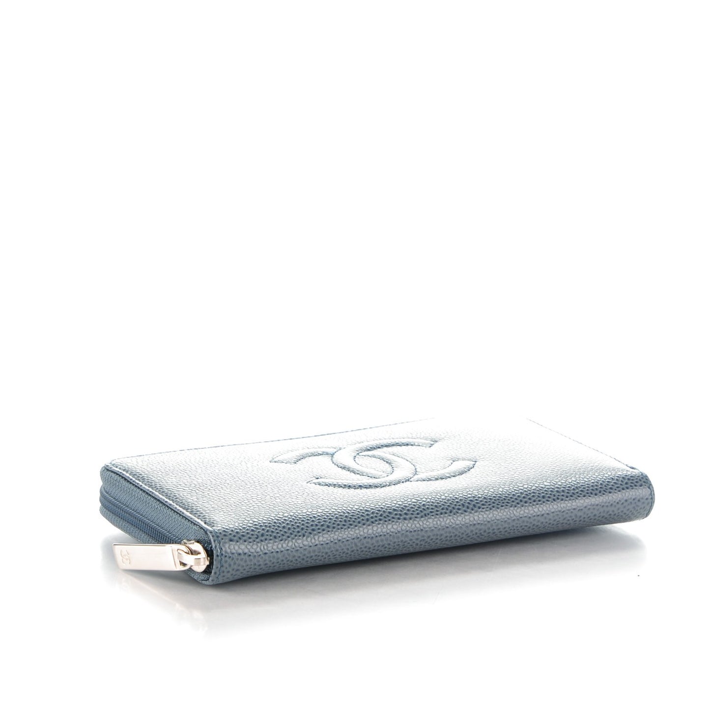 Caviar CC Timeless Large Zip Around Wallet Grey