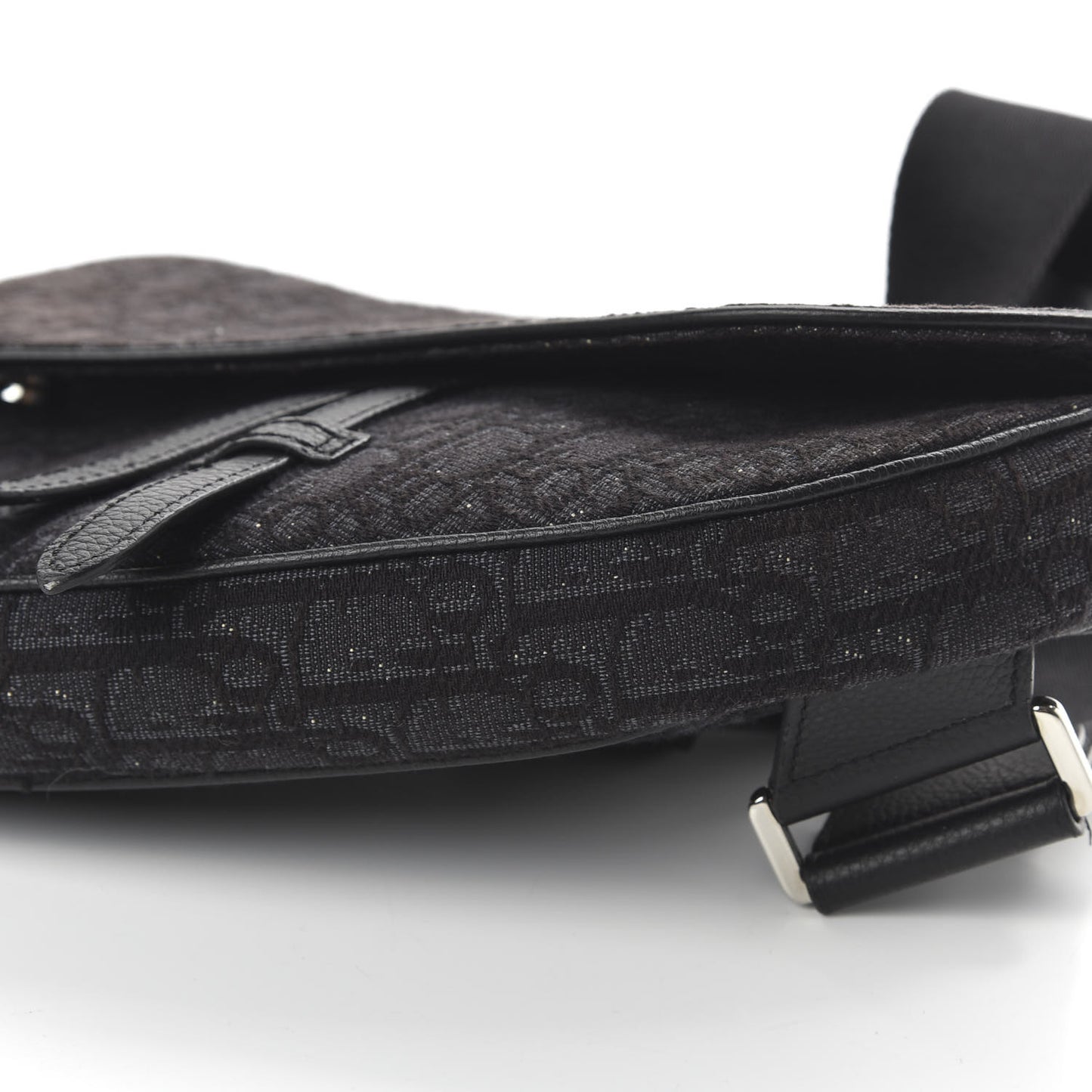Oblique Mens Saddle Bag Black Blue