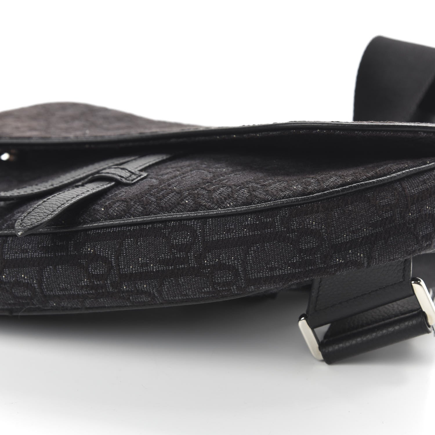 Christian Dior Oblique Mens Saddle Bag Black Blue 6 of 8