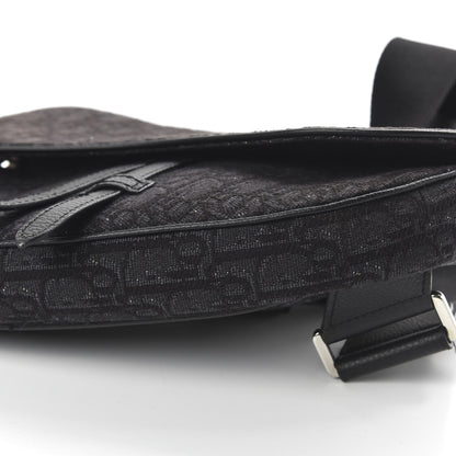 Christian Dior Oblique Mens Saddle Bag Black Blue 6 of 8