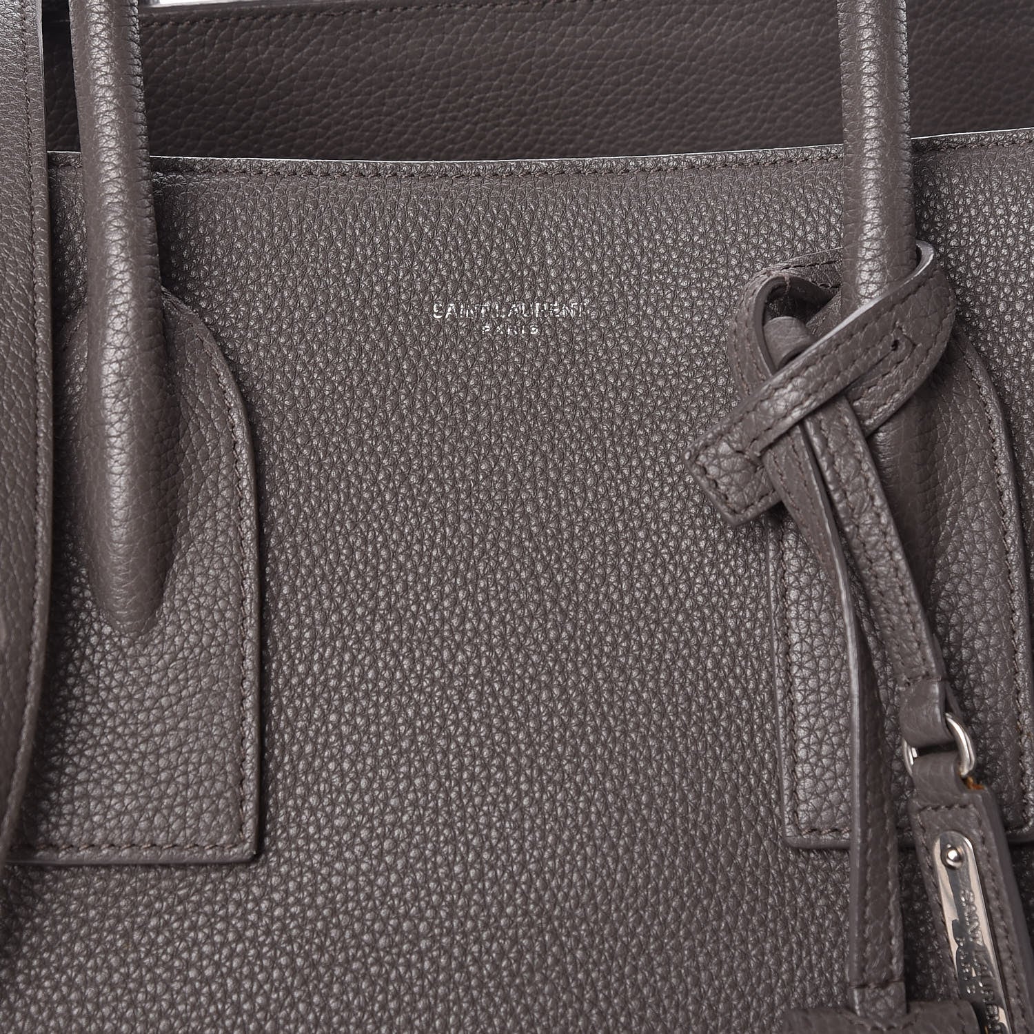 Saint Laurent Grained Calfskin Medium Souple Sac De Jour Kaki Militaire 6 of 12