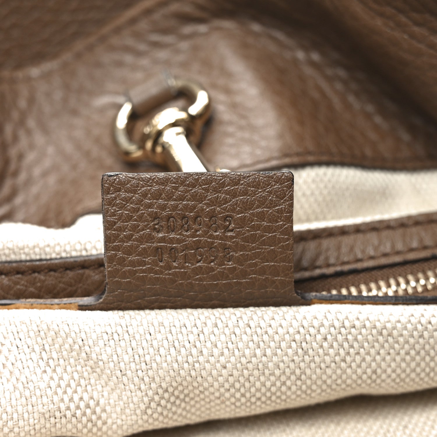 Gucci Pebbled Calfskin Medium Soho Chain Shoulder Bag Maple Brown 7 of 10