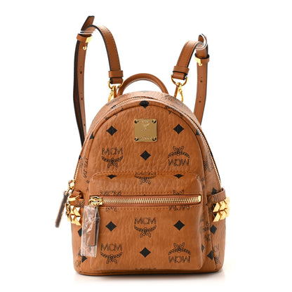 MCM Visetos Side Stud X-Mini Stark Backpack Cognac 1 of 10