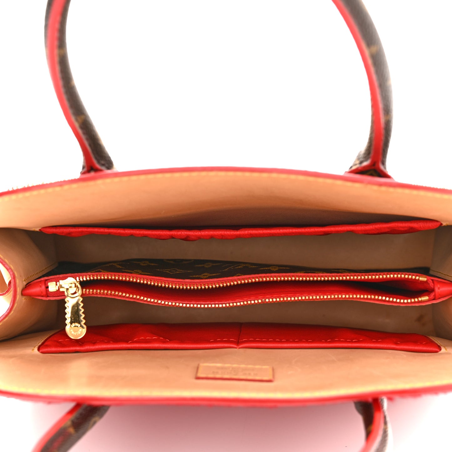Monogram Calf Hair Spikes Iconoclasts Christian Louboutin Tote Red