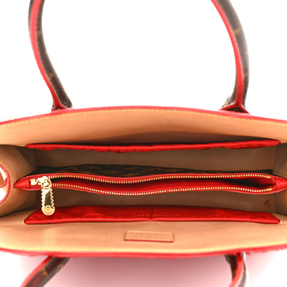 Louis Vuitton Monogram Calf Hair Spikes Iconoclasts Christian Louboutin Tote Red 5 of 11