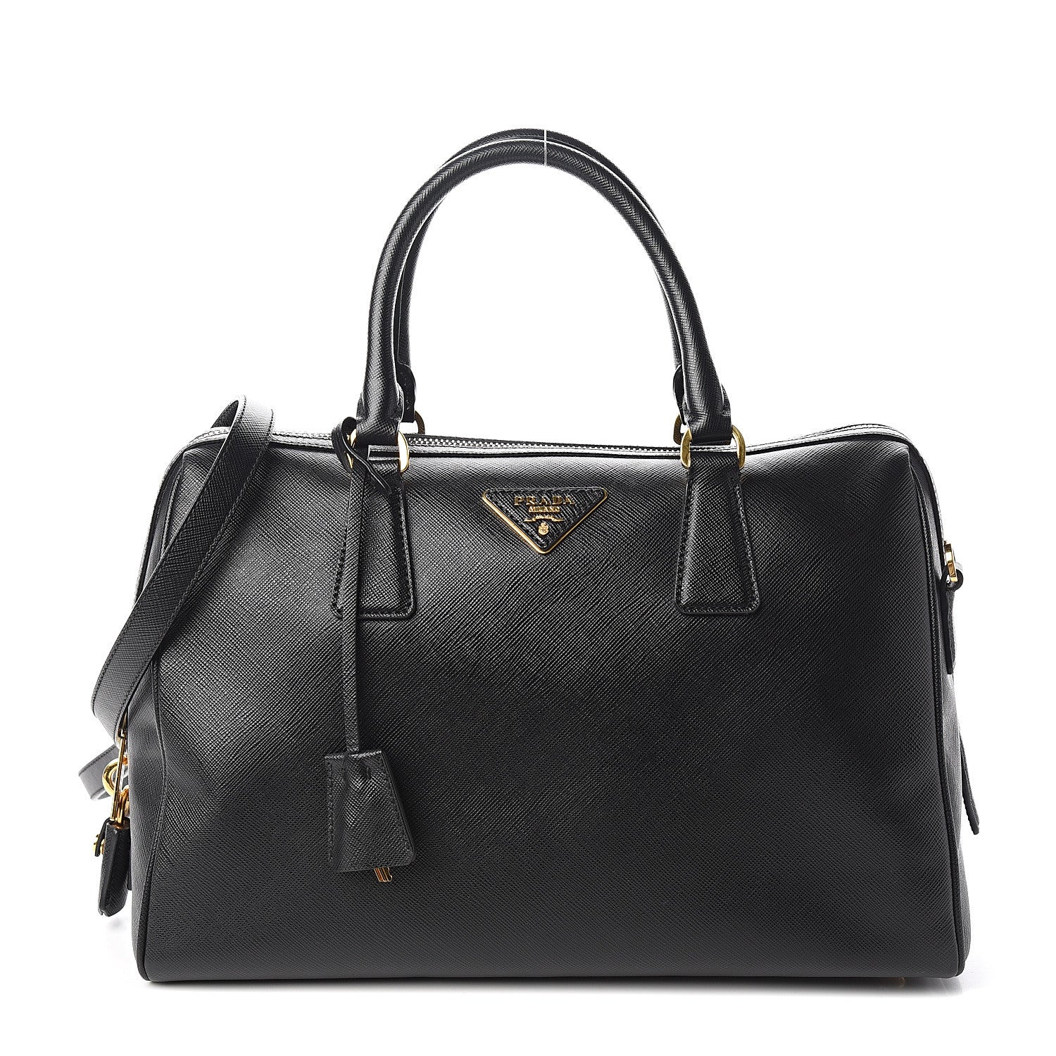 Prada Saffiano Lux Bowler Black 1 of 10