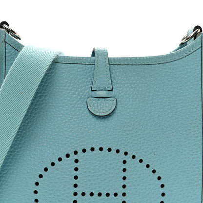 Hermes Taurillon Clemence Evelyne TPM Bleu Atoll 4 of 12