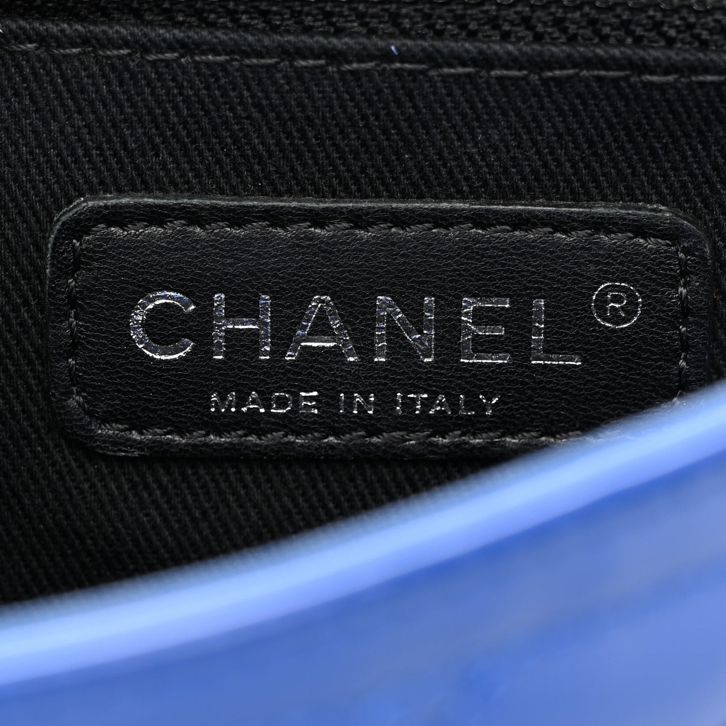 Patent Quilted Small Coco Shine Flap Blue