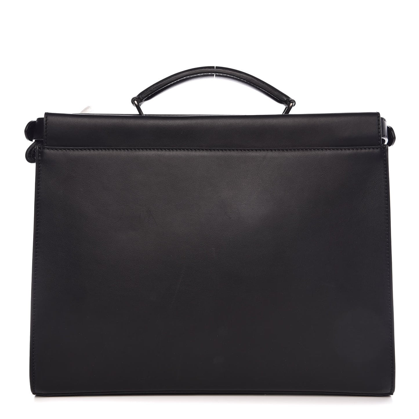 Vitello Grace FF 1974 Embossed Large Peekaboo Iconic Fit Satchel Black