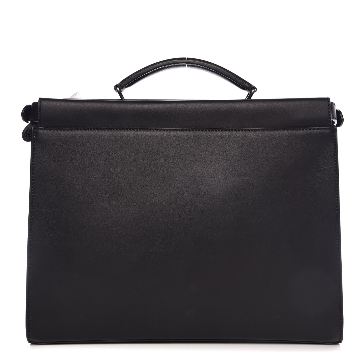 Fendi Vitello Grace FF 1974 Embossed Large Peekaboo Iconic Fit Satchel Black 1 of 8