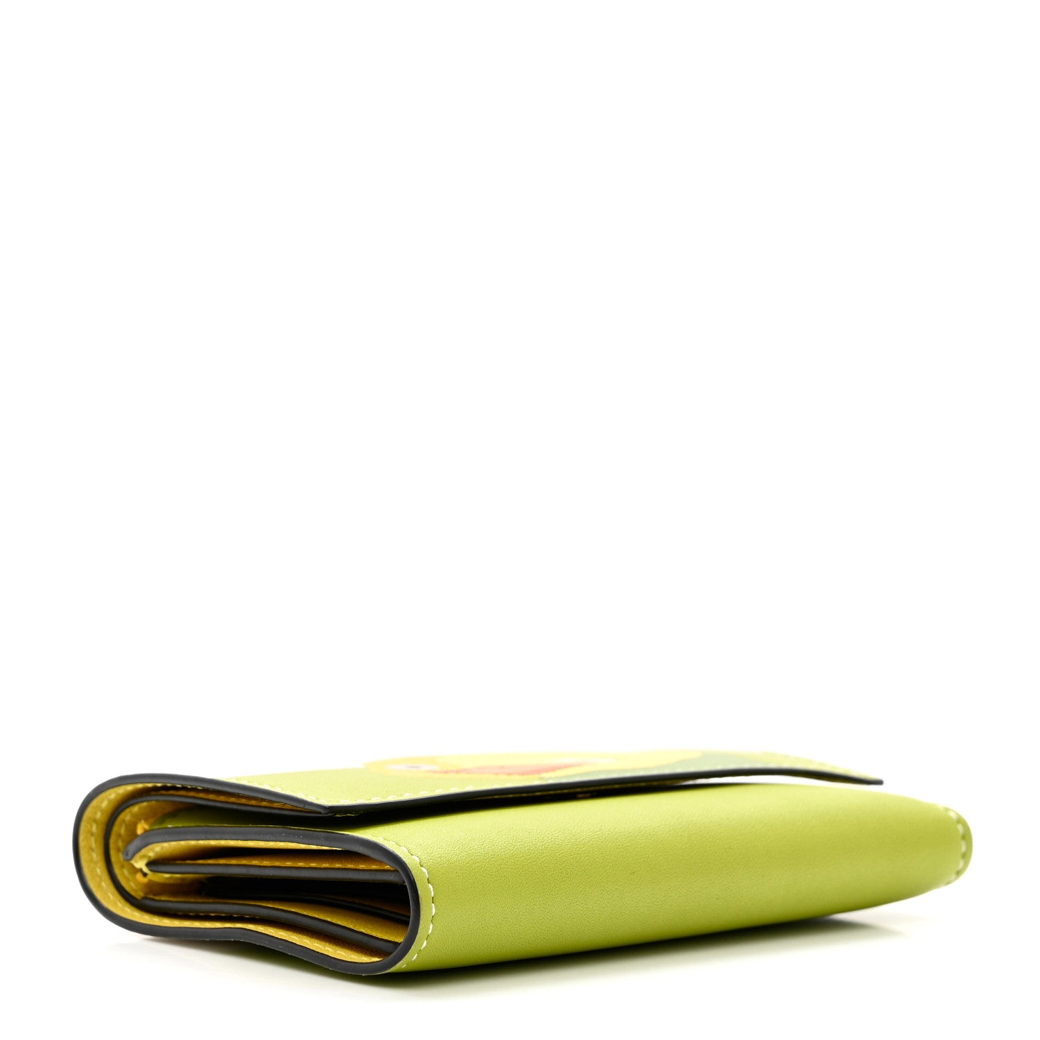 Loewe X SPIRITED AWAY Calfskin Otori-Sama Small Vertical Wallet Soft White Lemon Zest 4 of 9