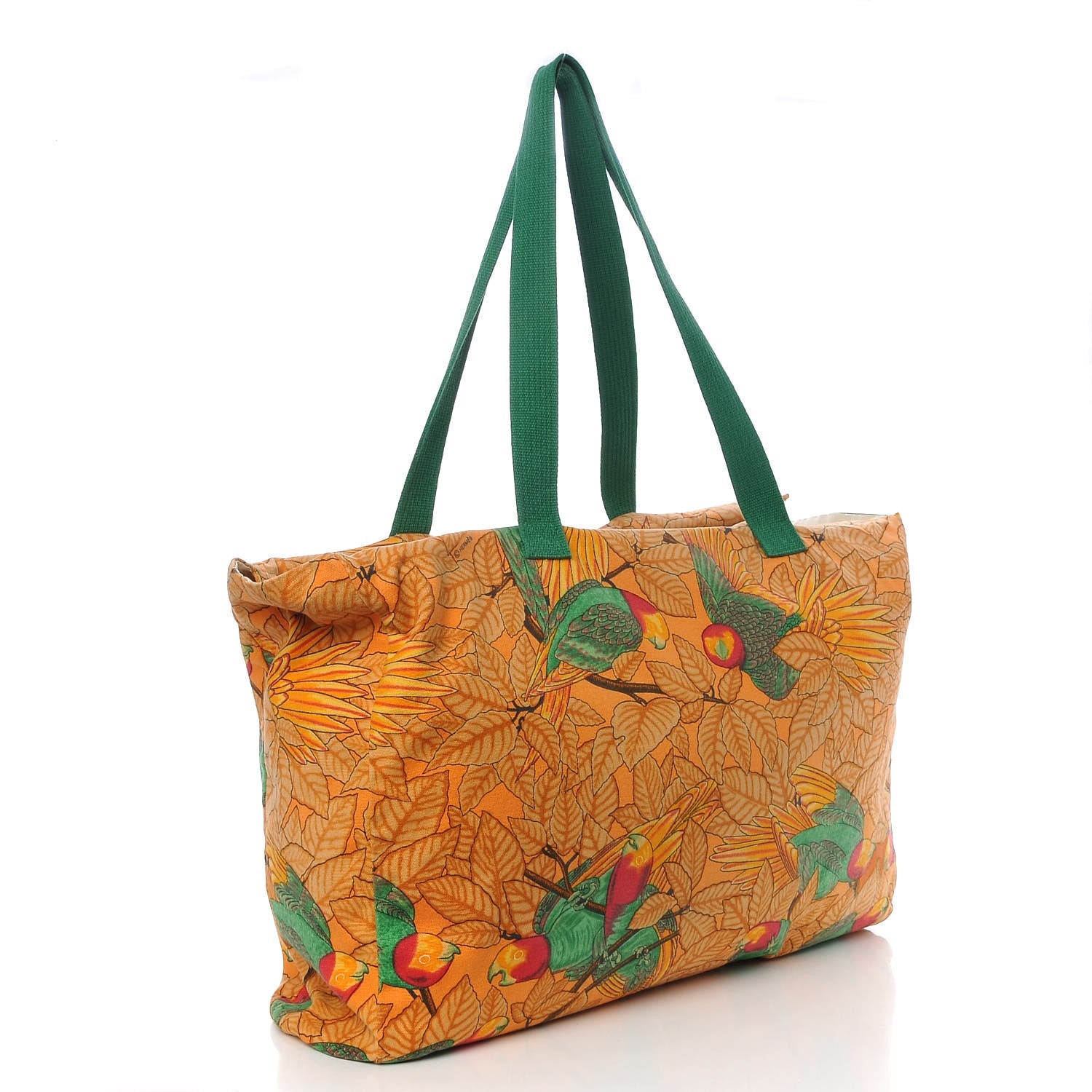 Hermes Canvas Les Perroquets Tote Multi 3 of 9