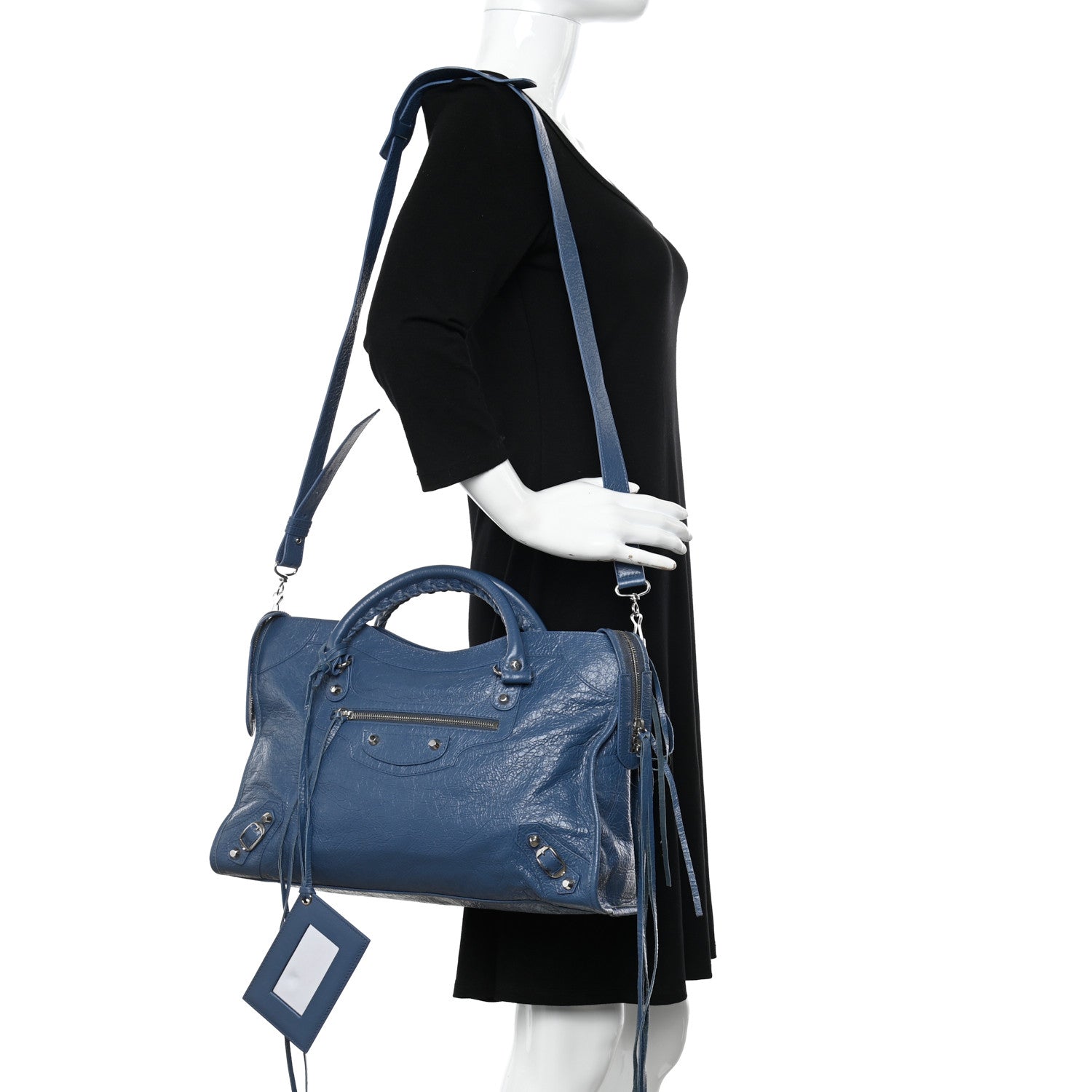 Balenciaga Agneau Classic Silver Hardware City Denim Blue 2 of 11