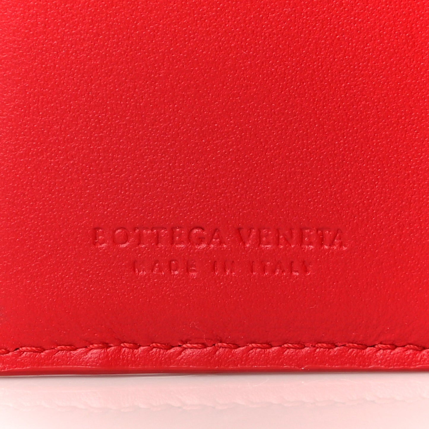 Nappa Intrecciato French Compact Wallet Bright Red
