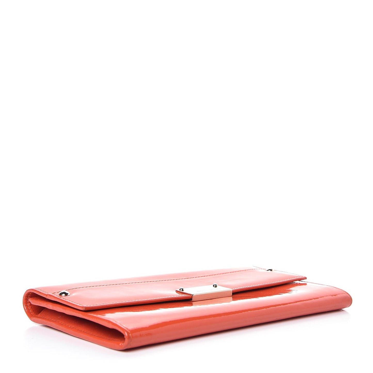 Patent Reese Clutch Wallet Orange
