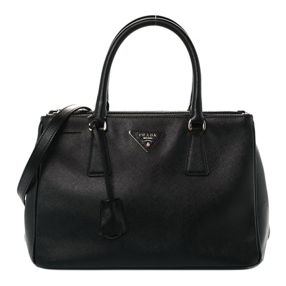 Prada Saffiano Small Galleria Double Zip Tote Black 1 of 11