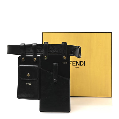Fendi Vitello Glacier Utility Belt Pouch Black 10 of 11
