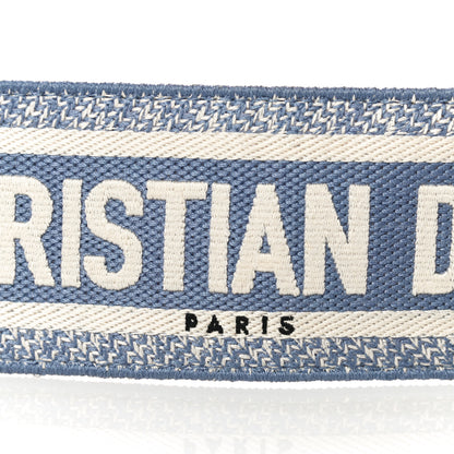 Christian Dior Canvas Embroidered Shoulder Strap Light Blue 9 of 9