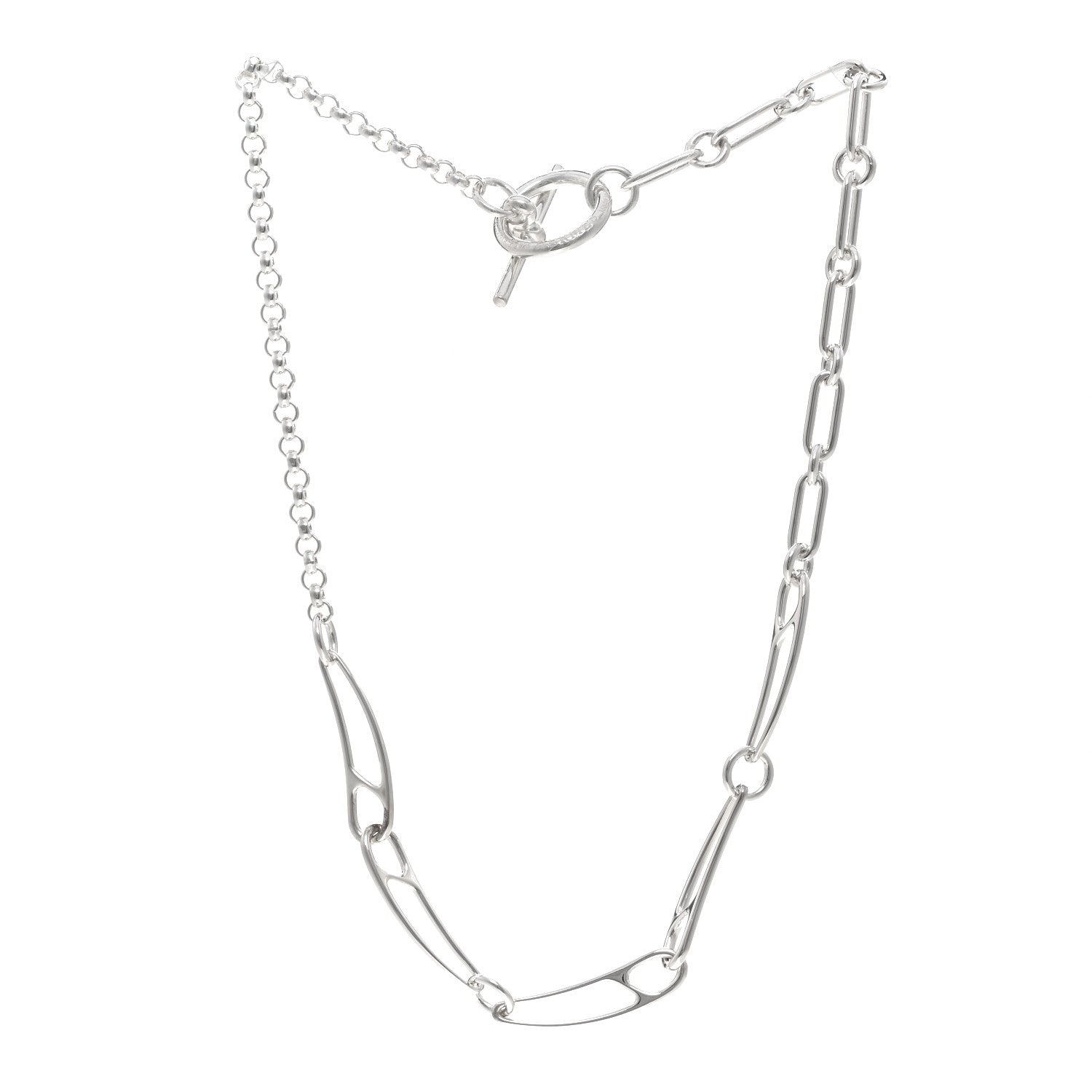 Hermes Sterling Silver Chaine d'Ancre Punk Necklace ST 3 of 4