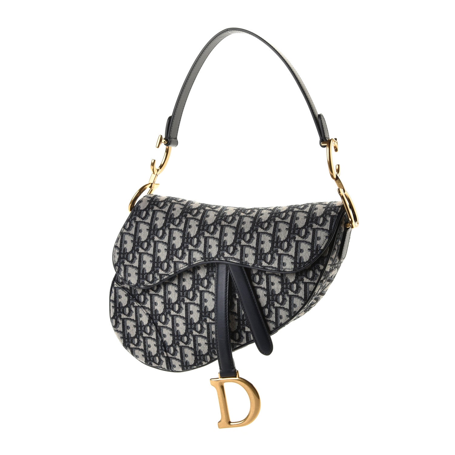 Christian Dior Oblique Saddle Bag Blue 1 of 5