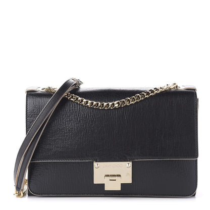Jimmy Choo Washed Crinkled Calfskin Rebel Shoulder Bag Black 1 of 9