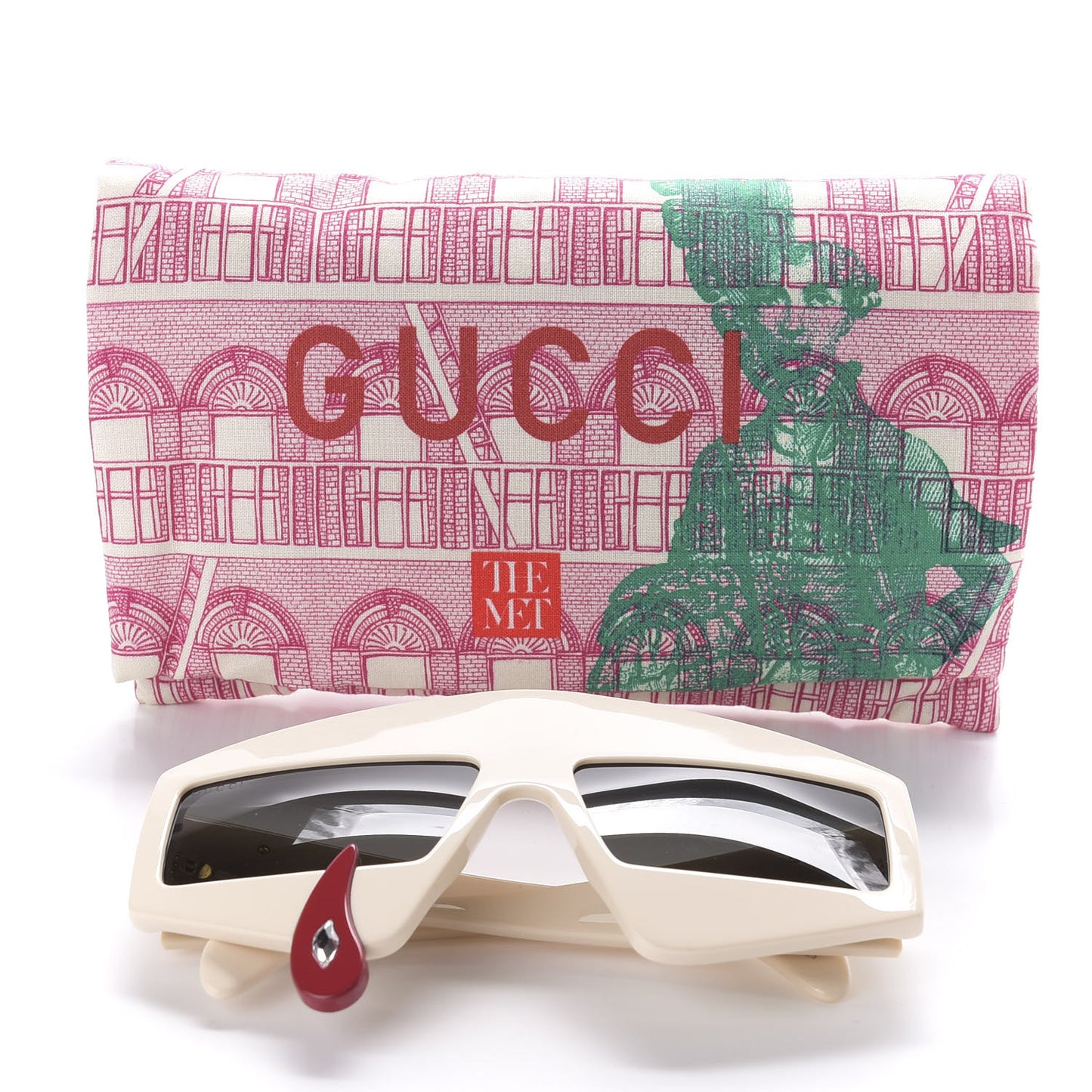 Acetate Crystal Hollywood Forever Tear Drop Sunglasses GG0359S Ivory