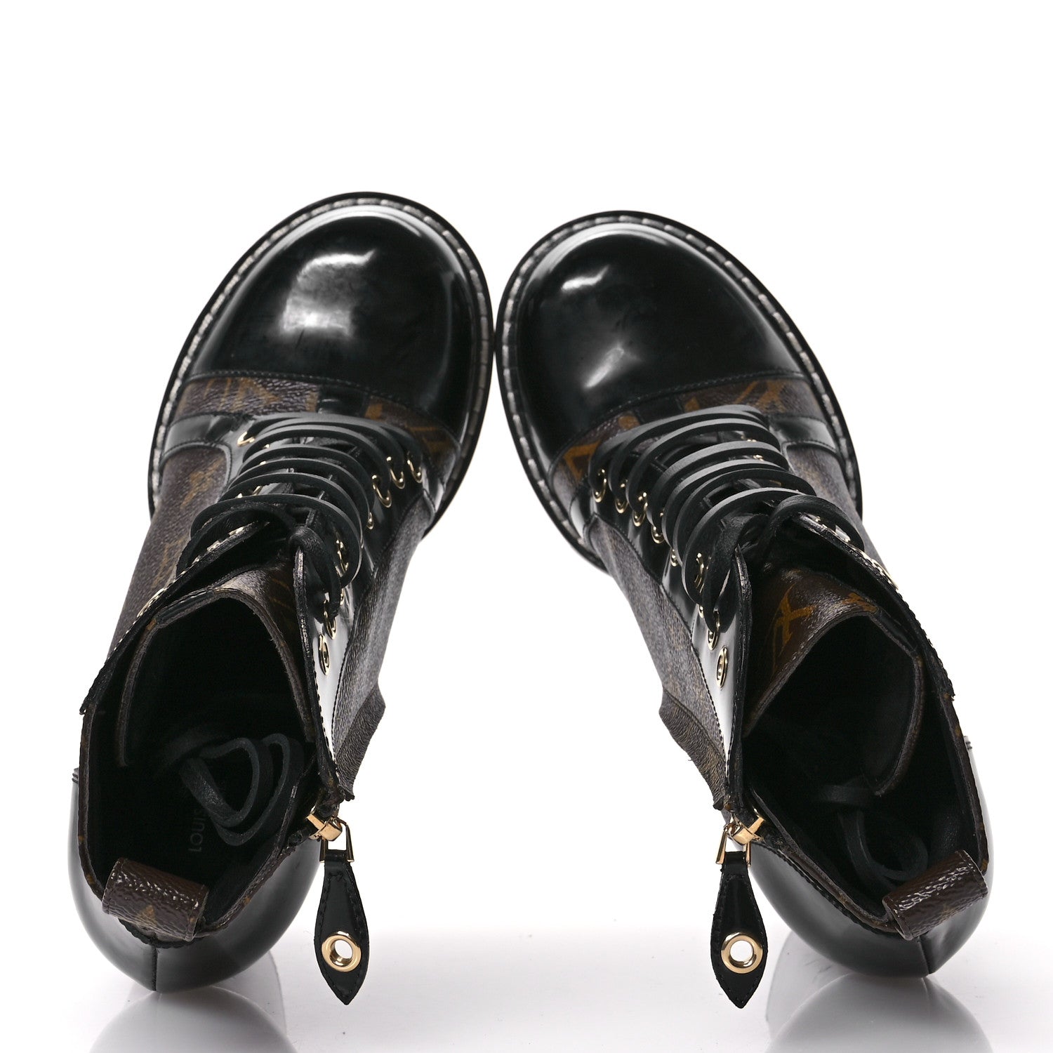 Louis Vuitton Patent Calfskin Monogram Star Trail Ankle Boots 39 Black 2 of 9