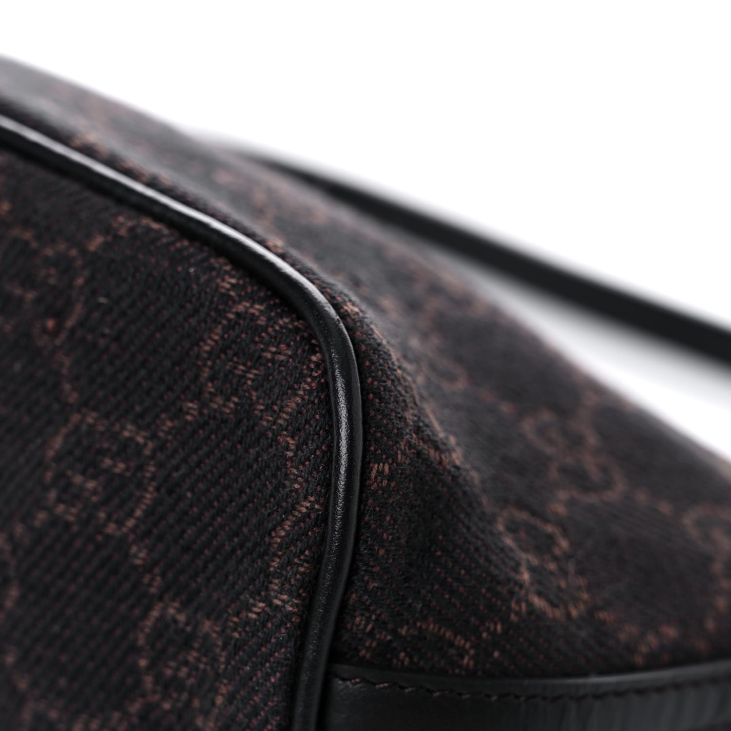 Gucci Denim Monogram Boat Pochette Dark Brown 9 of 15