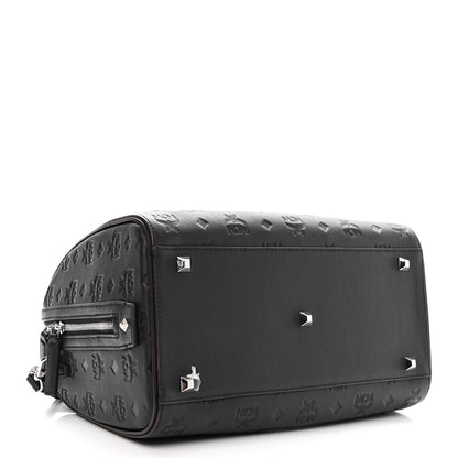 MCM Calfskin Ottomar Monogram Essential Boston Bag Black 4 of 9