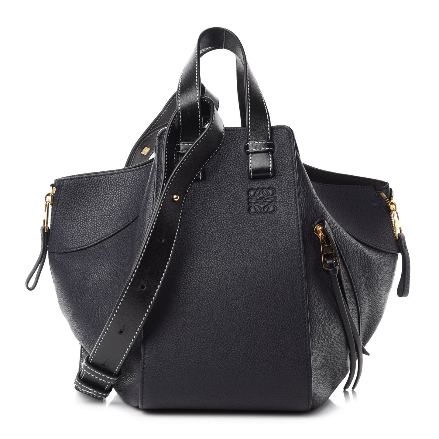 Calfskin Small Hammock Shoulder Bag Midnight Blue Black