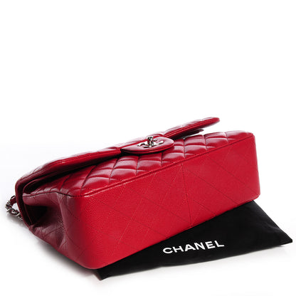 Chanel Caviar Jumbo Double Flap Dark Red 4 of 8