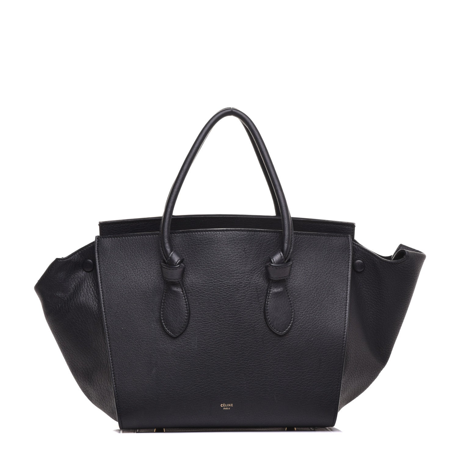 Celine Crisped Calfskin Small Tie Knot Tote Black 1 of 8