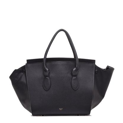 Celine Crisped Calfskin Small Tie Knot Tote Black 1 of 8