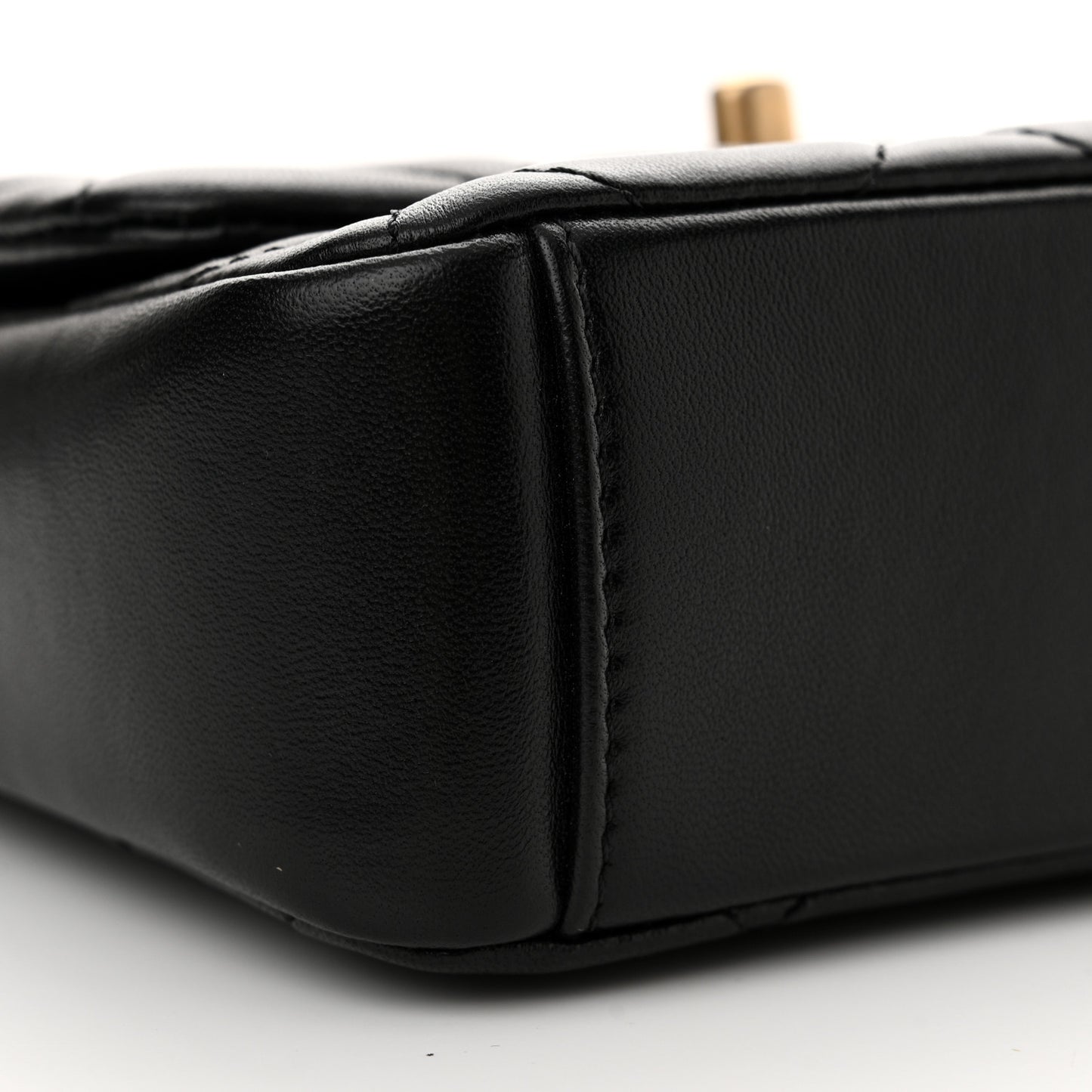 Lambskin Quilted Mini Side Note Flap Black