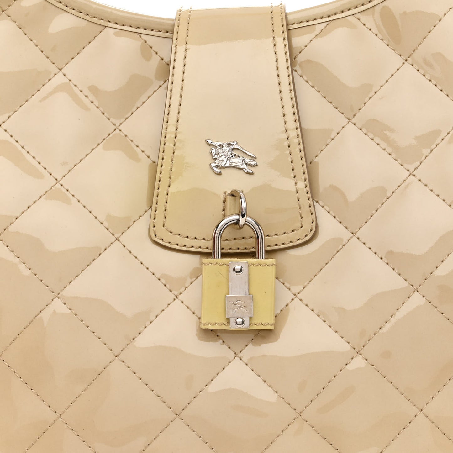 Patent Quilted Brook Hobo Beige