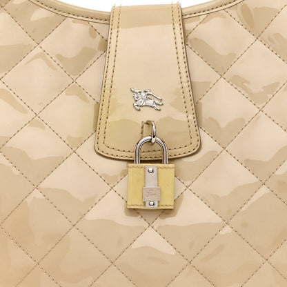 Burberry Patent Quilted Brook Hobo Beige 9 of 12
