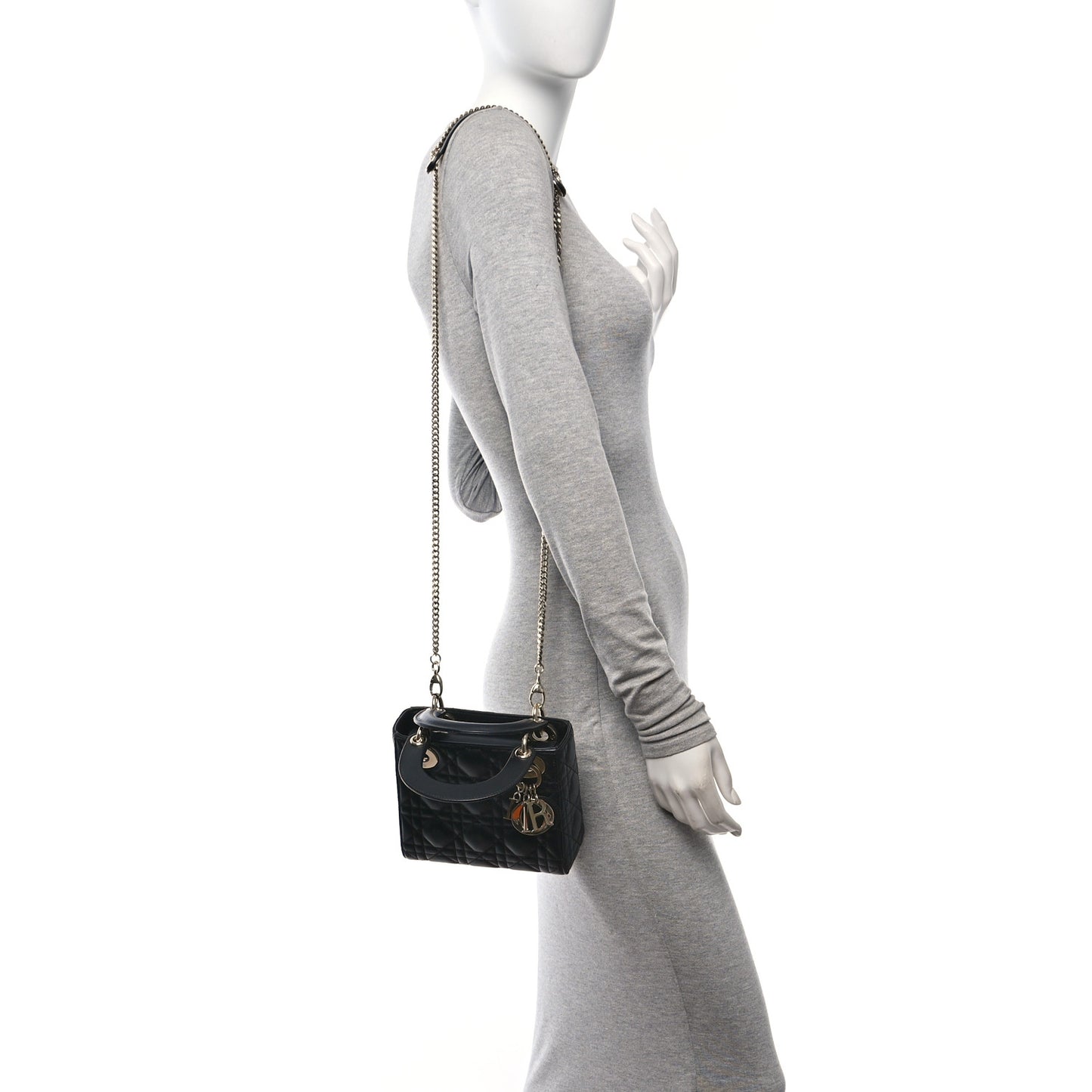 Lambskin Cannage Mini Lady Dior Black