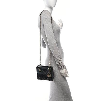 Christian Dior Lambskin Cannage Mini Lady Dior Black 2 of 10