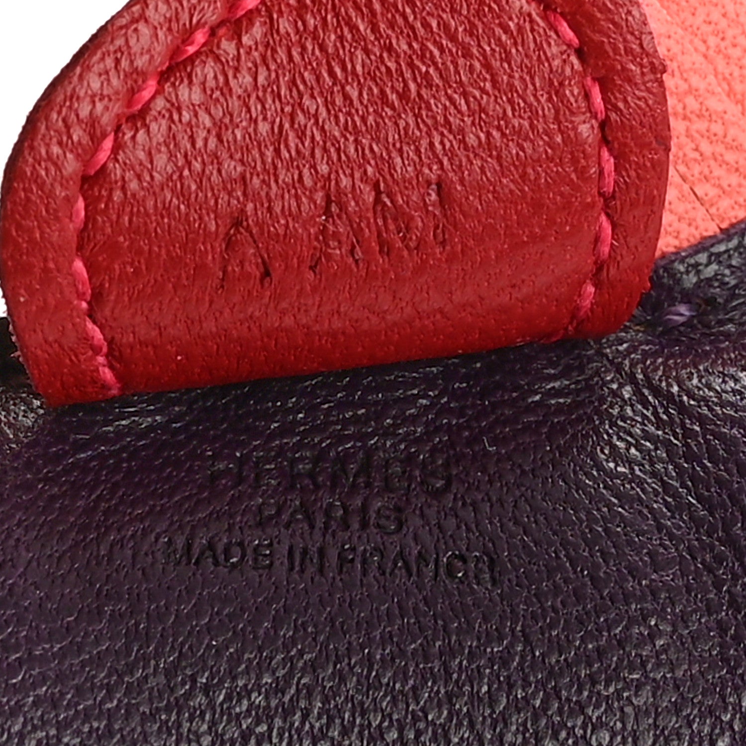 Hermes Milo Lambskin Grigri Rodeo Horse Bag Charm PM Raisin Flamingo Rouge Vif Argile 3 of 5