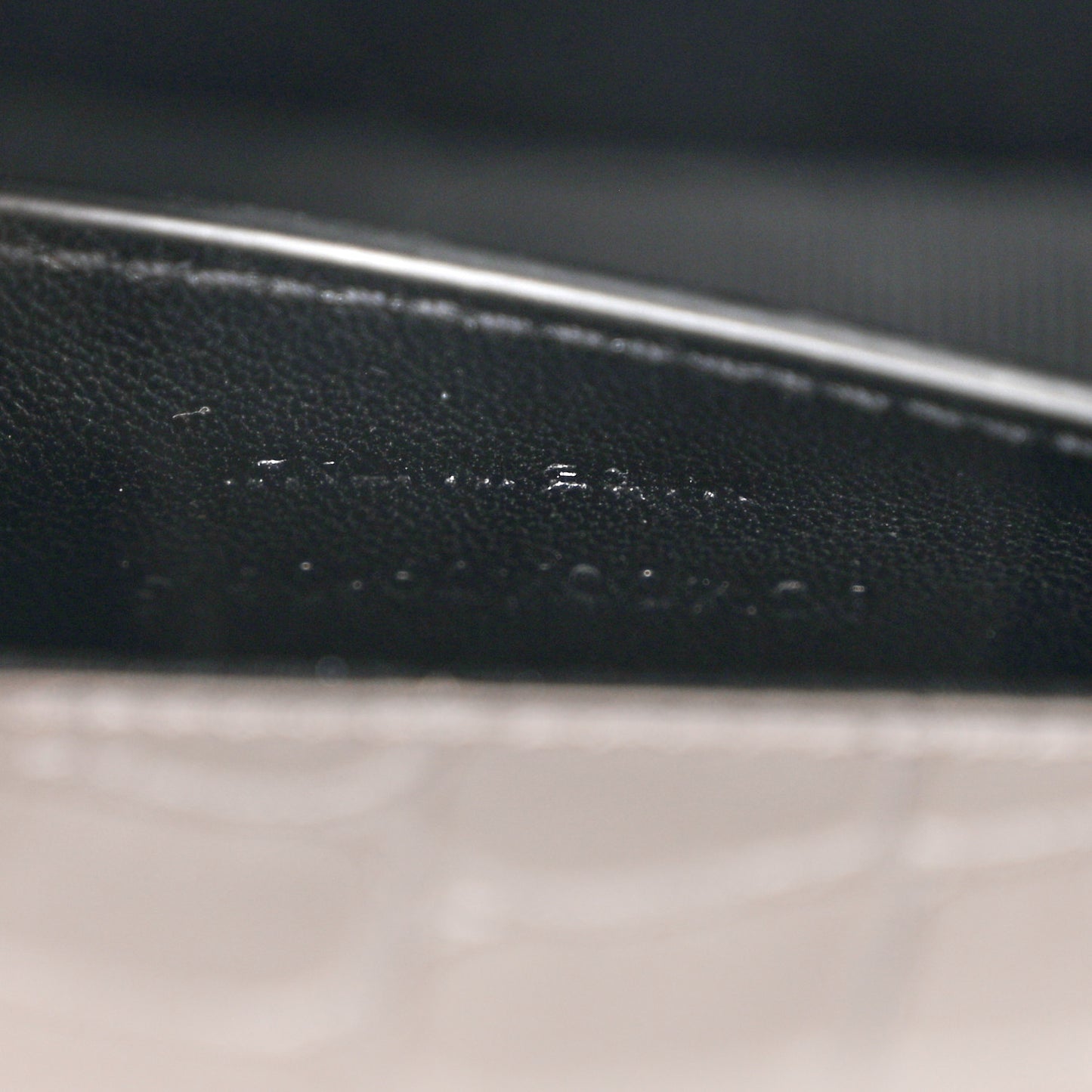 Croc Embossed Calfskin Classic Kate Monogram Clutch Fog