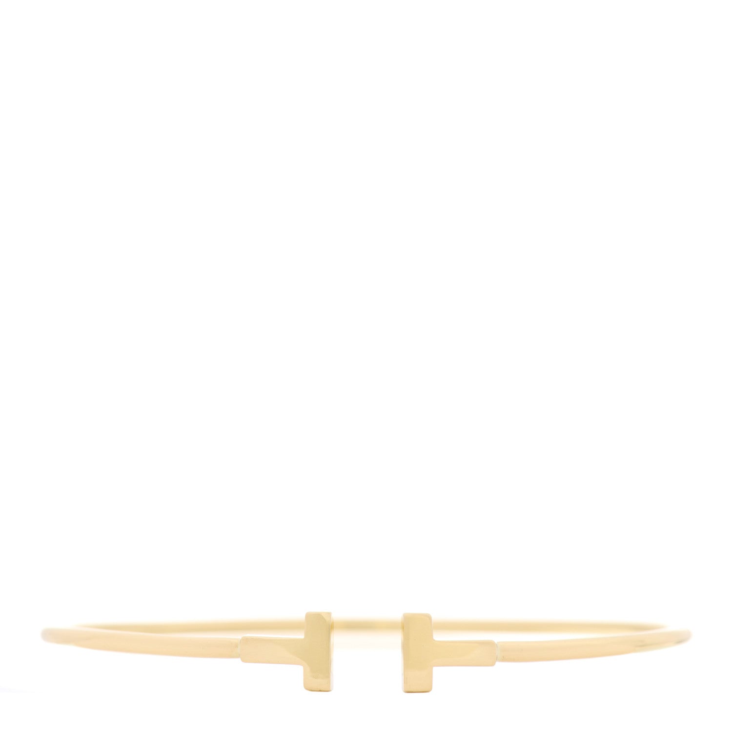Tiffany 18K Yellow Gold Narrow T Wire Bracelet 1 of 3