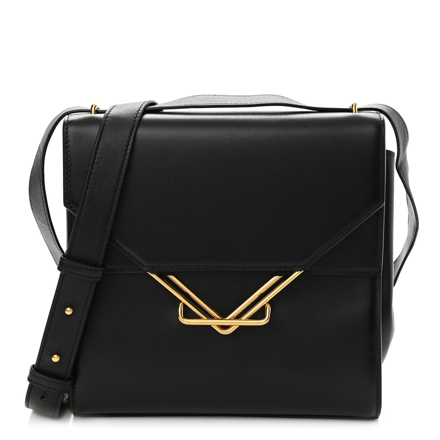 Box Calfskin Nappa Clip Bag Black