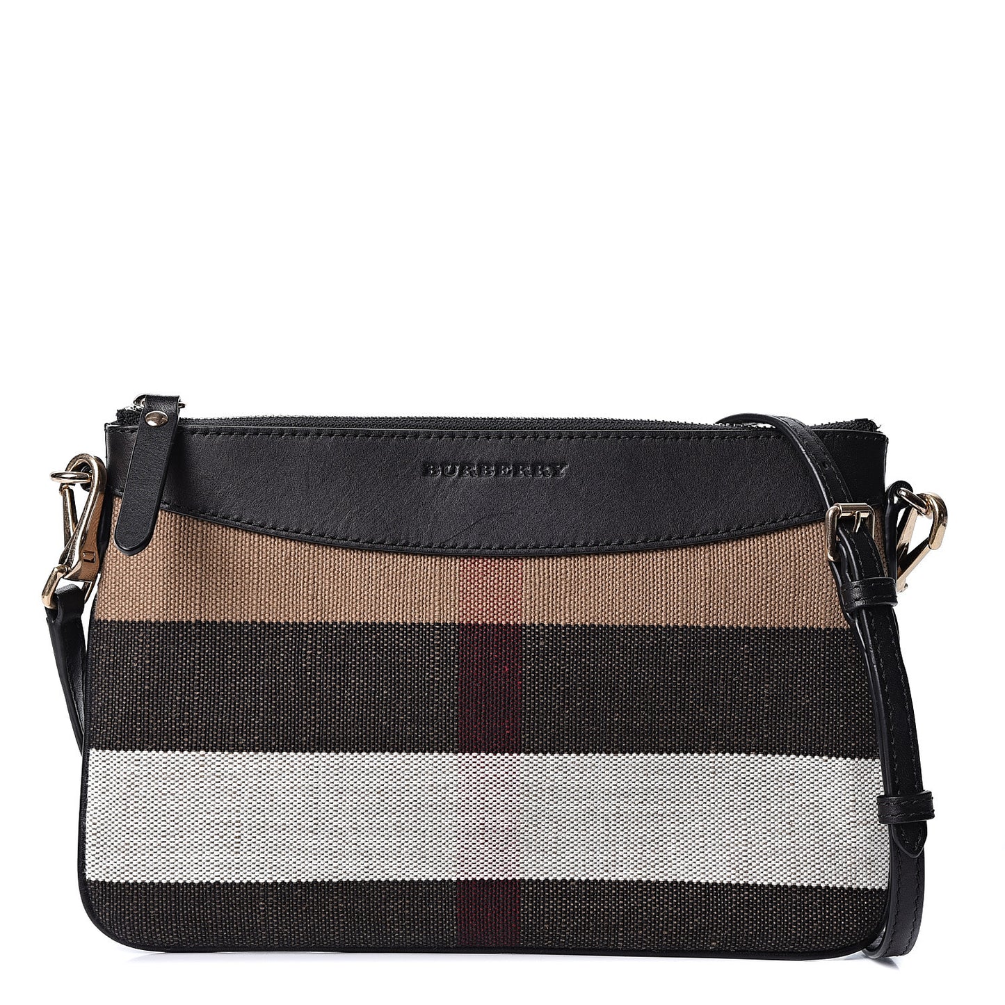 Mega Check Peyton Crossbody Clutch Bag Black