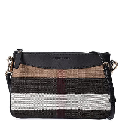 Burberry Mega Check Peyton Crossbody Clutch Bag Black 1 of 10
