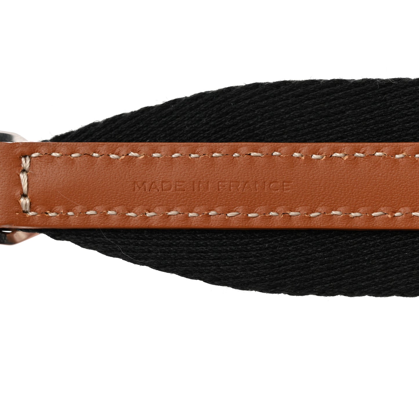 Canvas Calfskin Adjustable Shoulder Strap Black