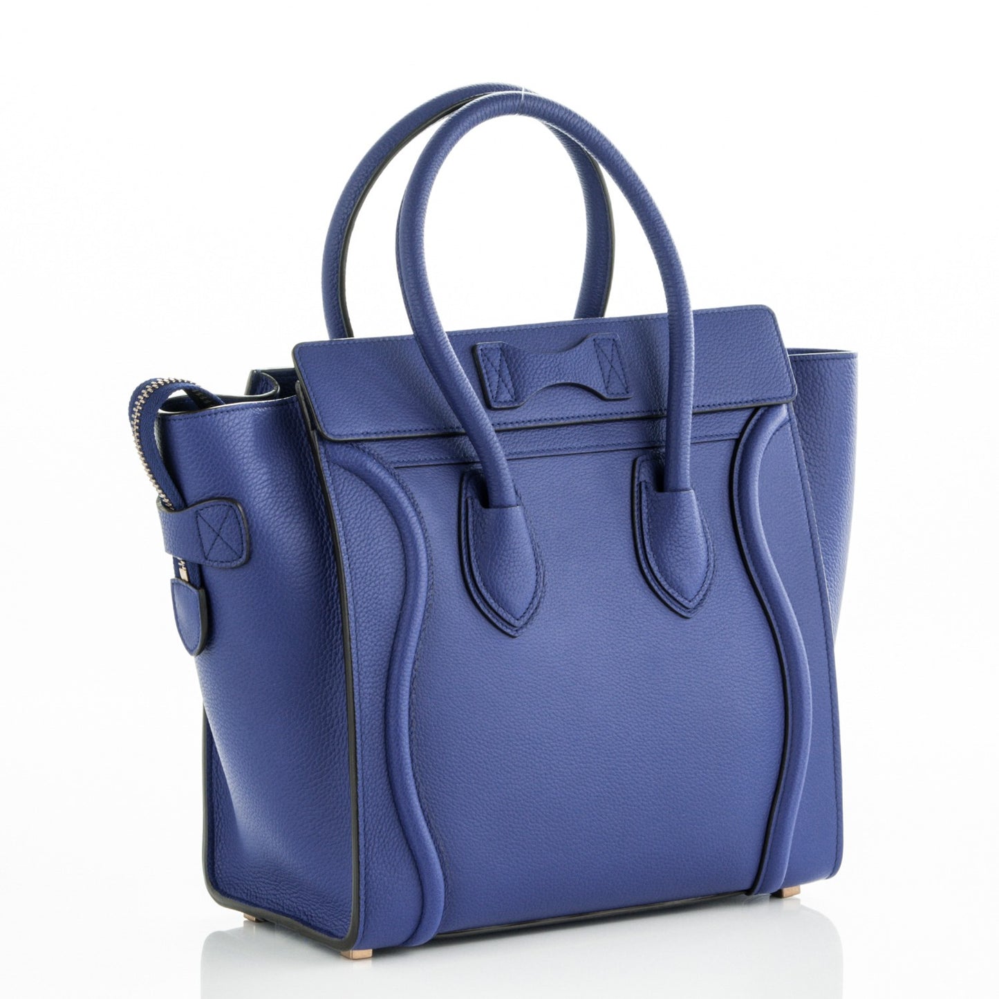 Drummed Calfskin Micro Luggage Indigo