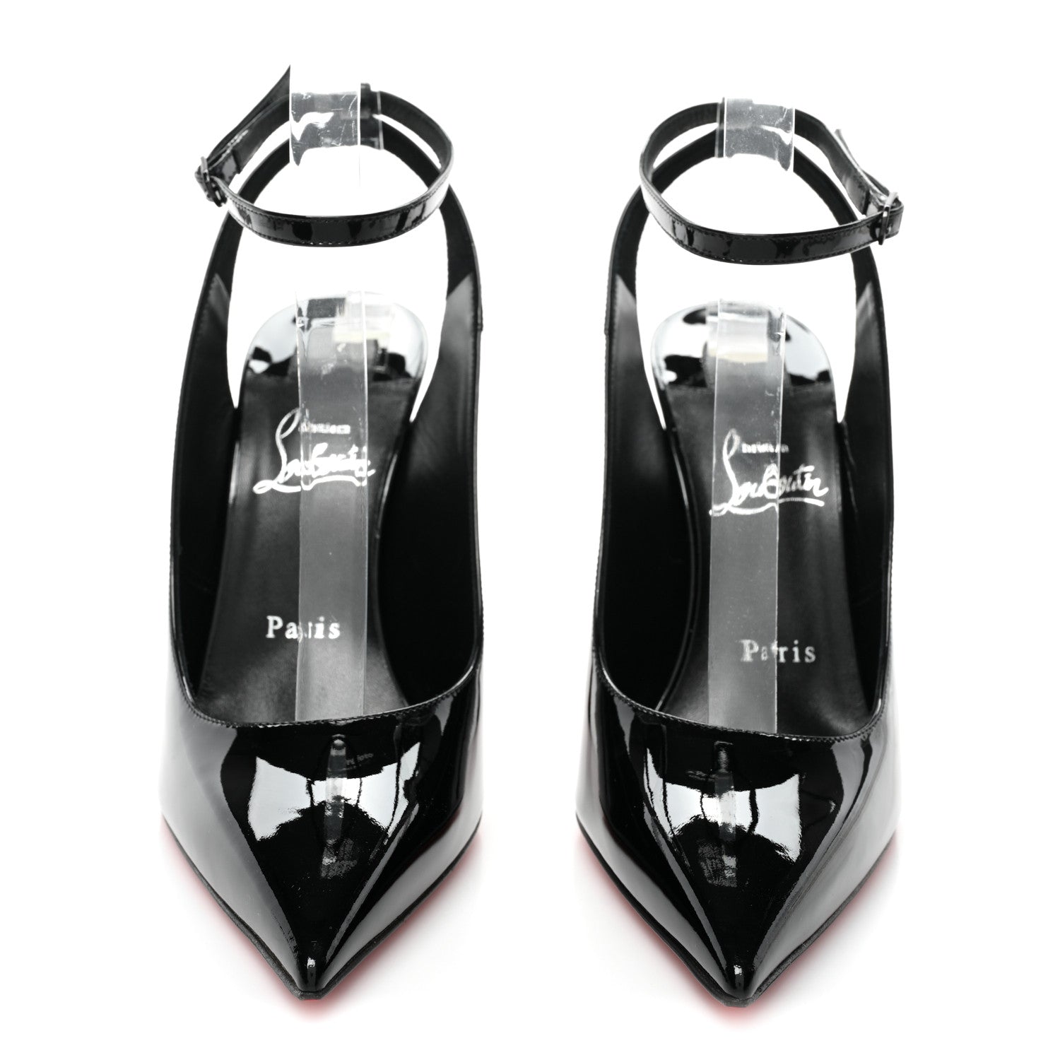 Christian Louboutin Patent Calfskin Condora Sling 100 Pumps 38 Black 2 of 7