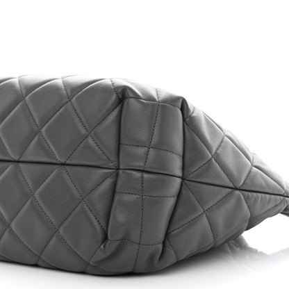 Chanel Lambskin Quilted CC Dweller Drawstring Tote Grey 10 of 10