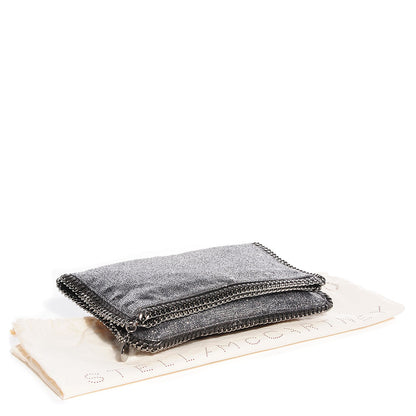 Stella McCartney Metallic Glitter Fold Over Falabella Clutch Silver 4 of 8